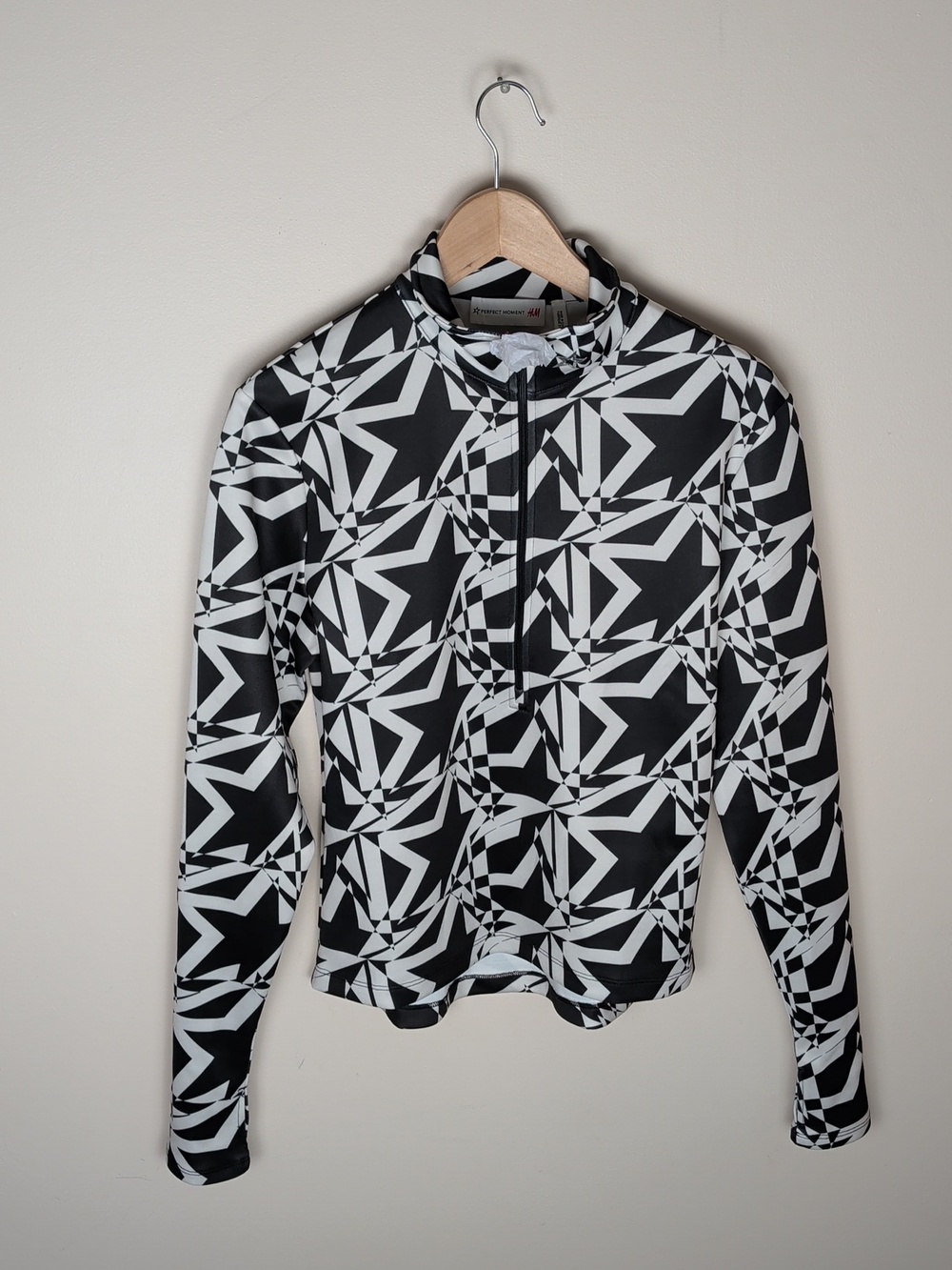 H&M & Perfect Moment Printed Mock Turtleneck Top Size L NWT